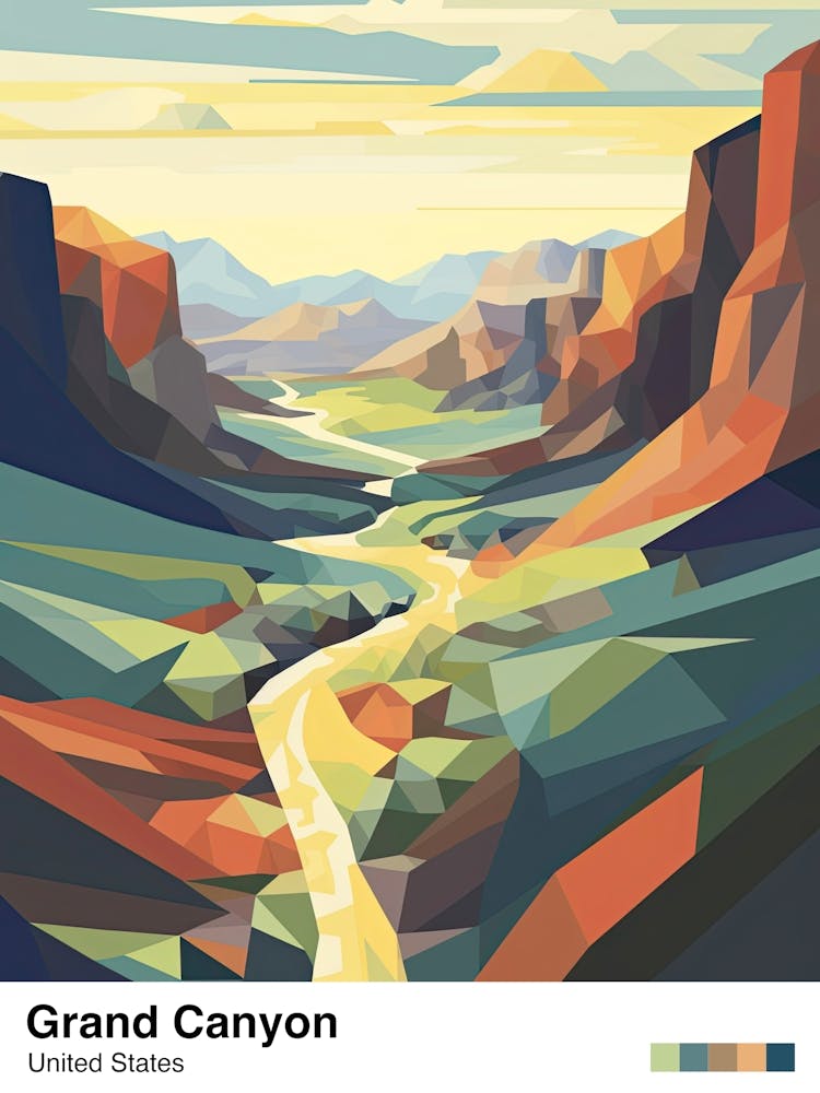 Grand Canyon   Geometric Vector Illustration 2 Poster