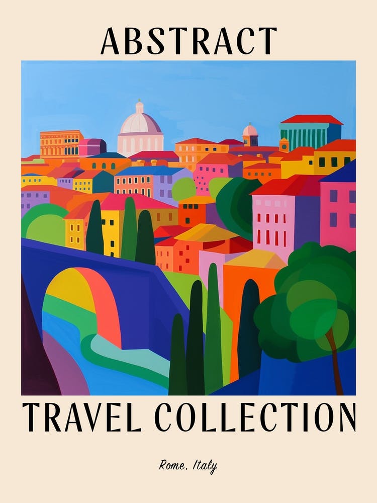 Abstract Travel Collection Poster Rome Italy 3