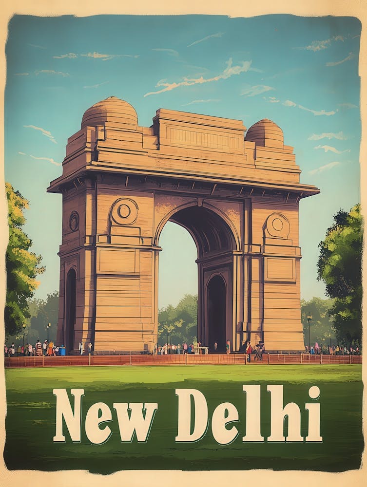 Aihrgdesign A Vintage Travel Poster Of New Delhi 2