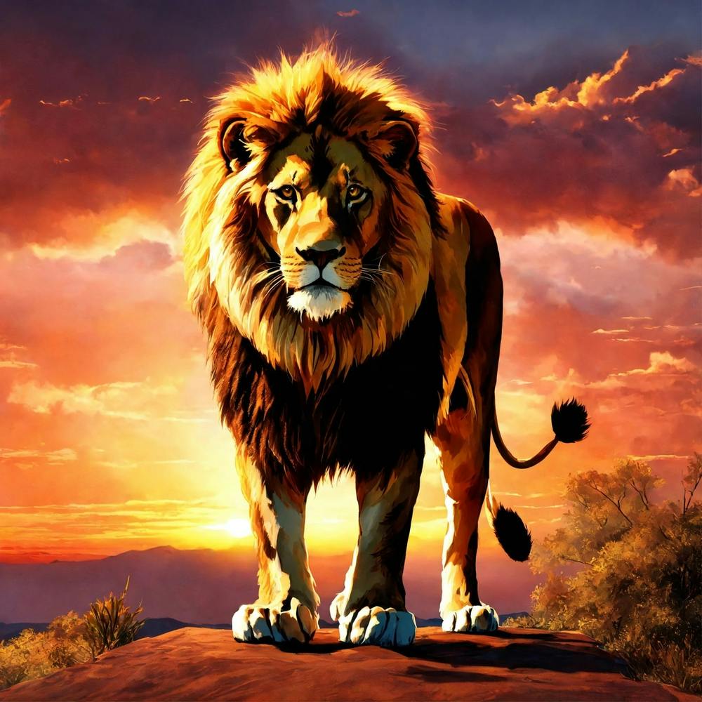 Lion At Sunset 1