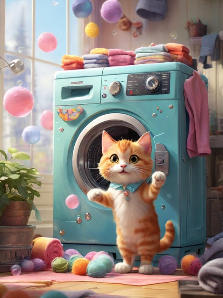 Cat In The Washing Machine 6
