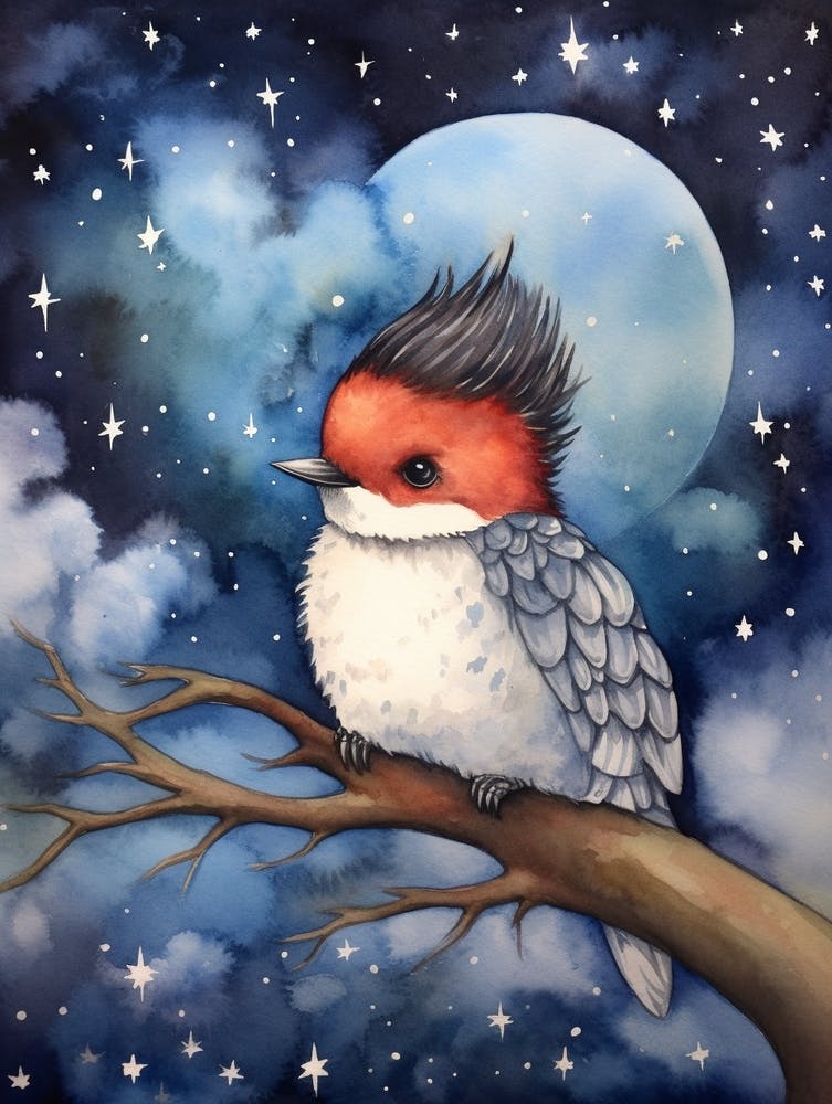 Baby Woodpecker Sleeping In The Clouds