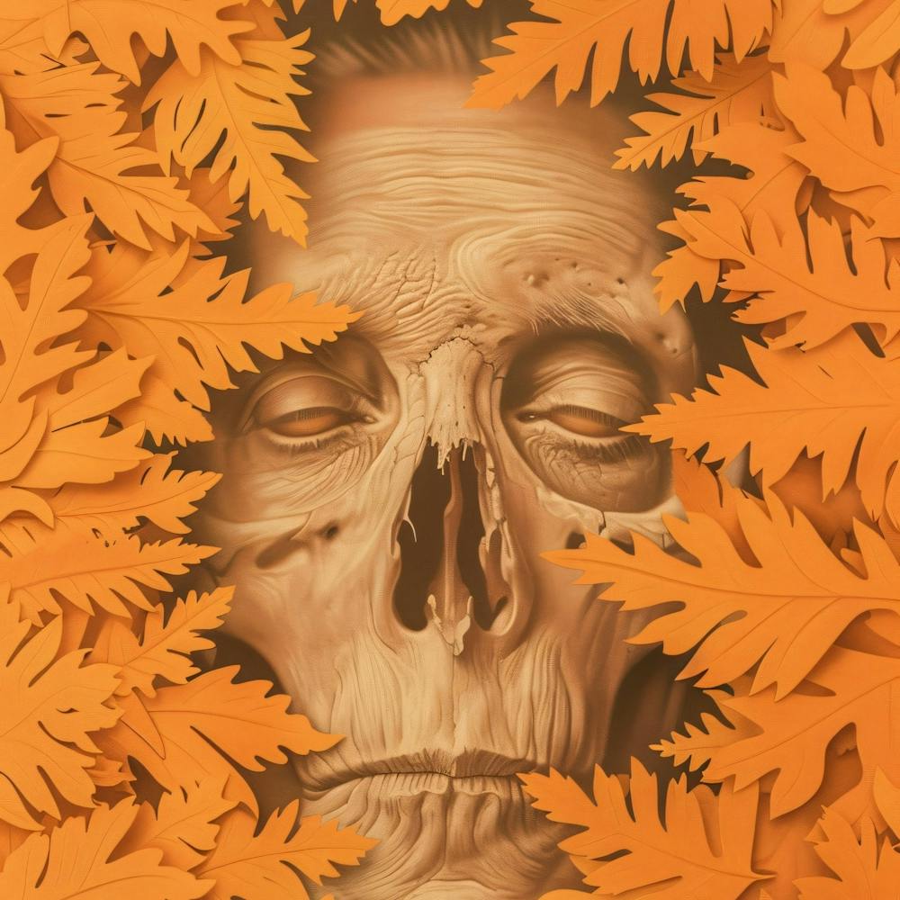 Skull With Leaves