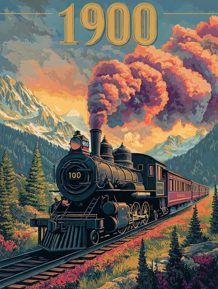Aihrgdesign A Vintage Poster Of A Steam Locomotive In 1900 Tr C8bbd073 8616 40a0 Bdf3 Dfaa7edf89ff 2