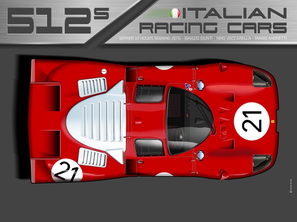Ferrari 512S, Sebring 70, Giunti, Vaccarella, Andretti