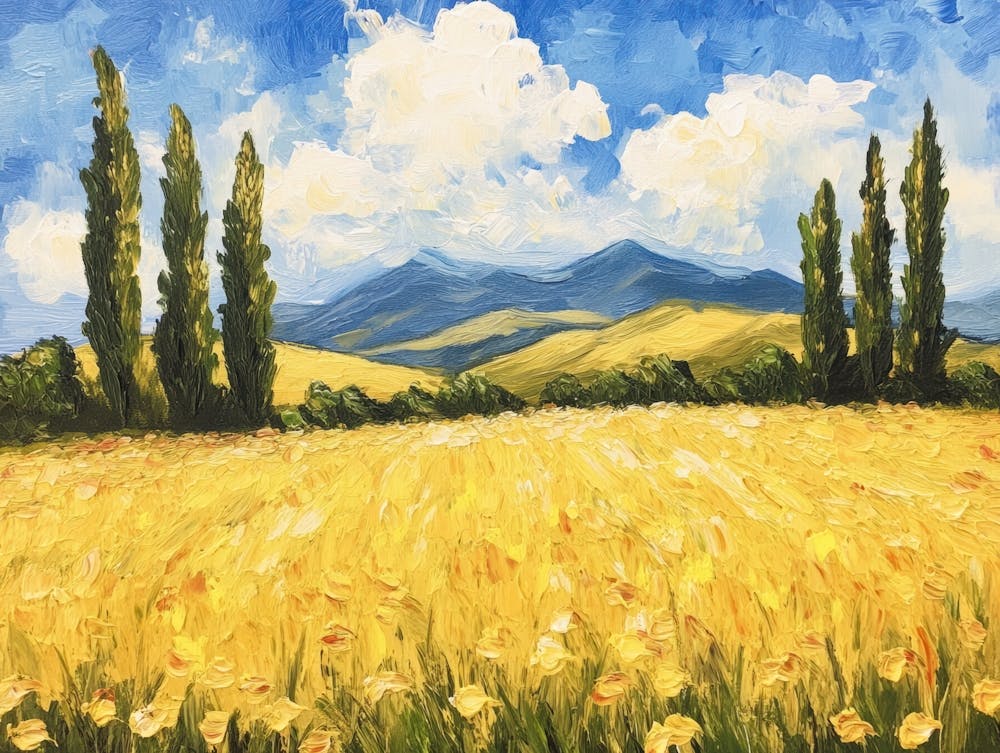 Field Of Yellow Sunflowers