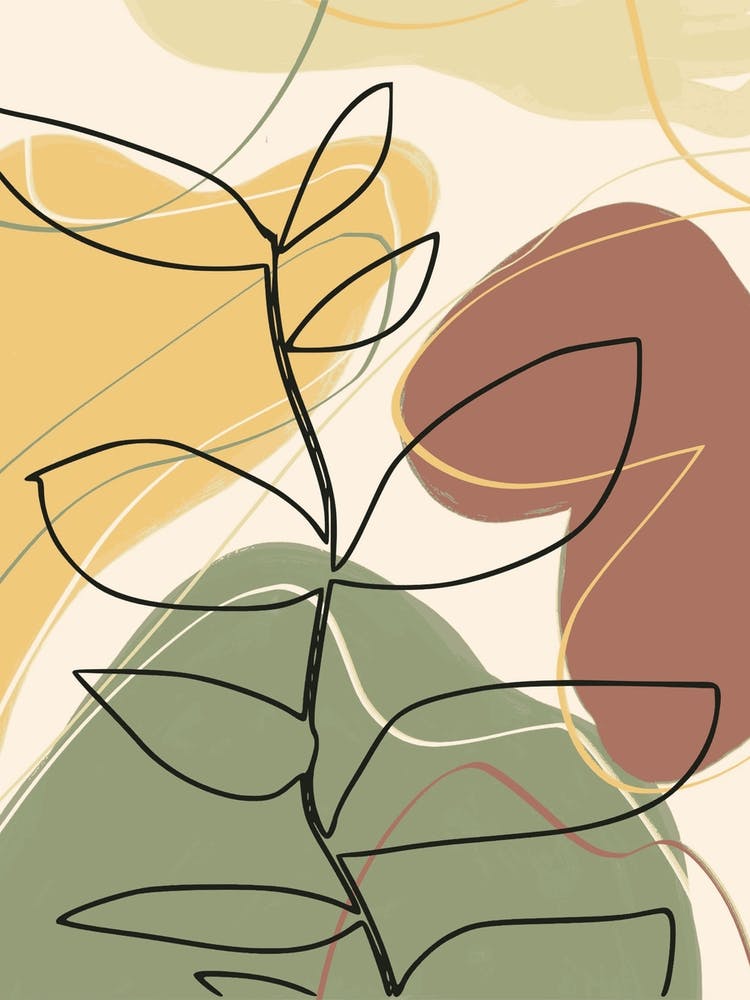 Abstract Foliage Line Art