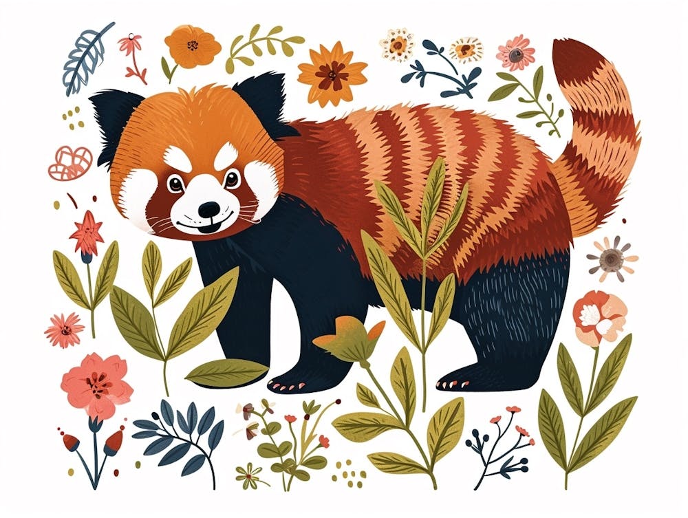 Kleiner floraler Roter Panda 2