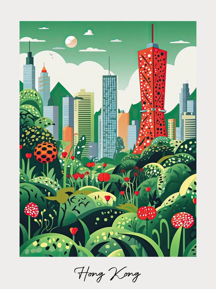 Poster Of Hong Kong, Illustration In The Style Of Pop Art 2
