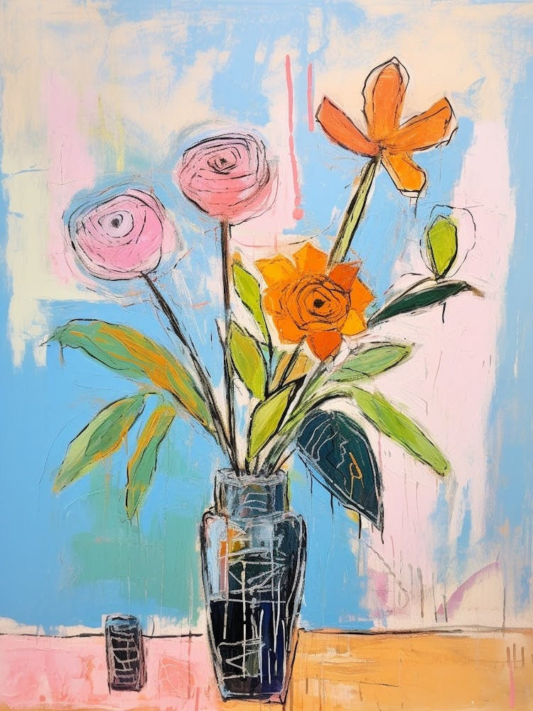 Flower Painting Fauvist Style Rose 2