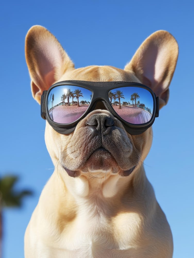 French Bulldog Wearing Sunglasses