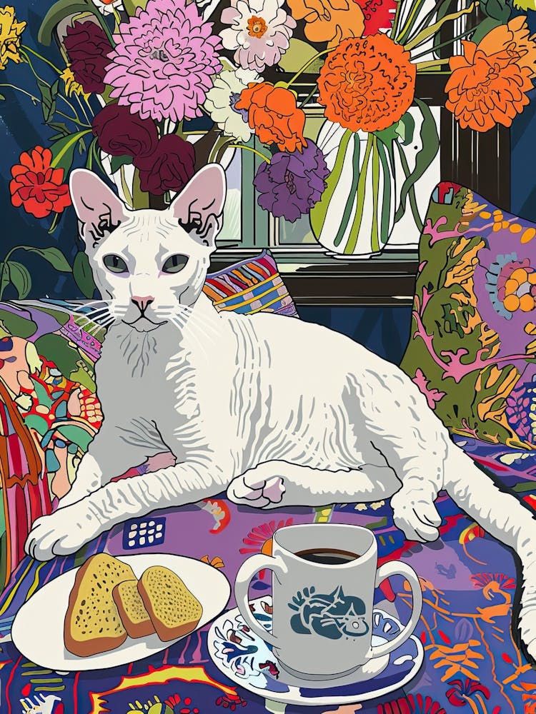Tea Time With A Devon Rex Cat 3