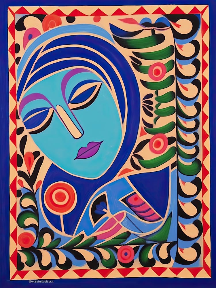 Folk Face Illustration 4