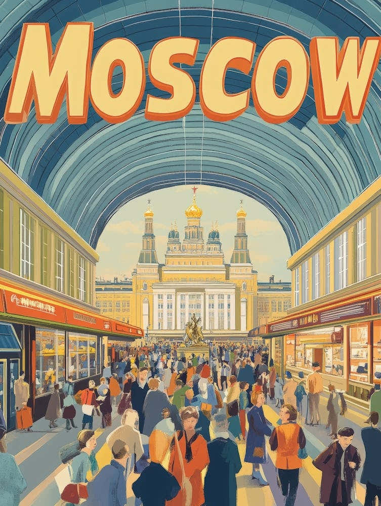 Aihrgdesign A 1970s Inspired Travel Poster For Moscow 6