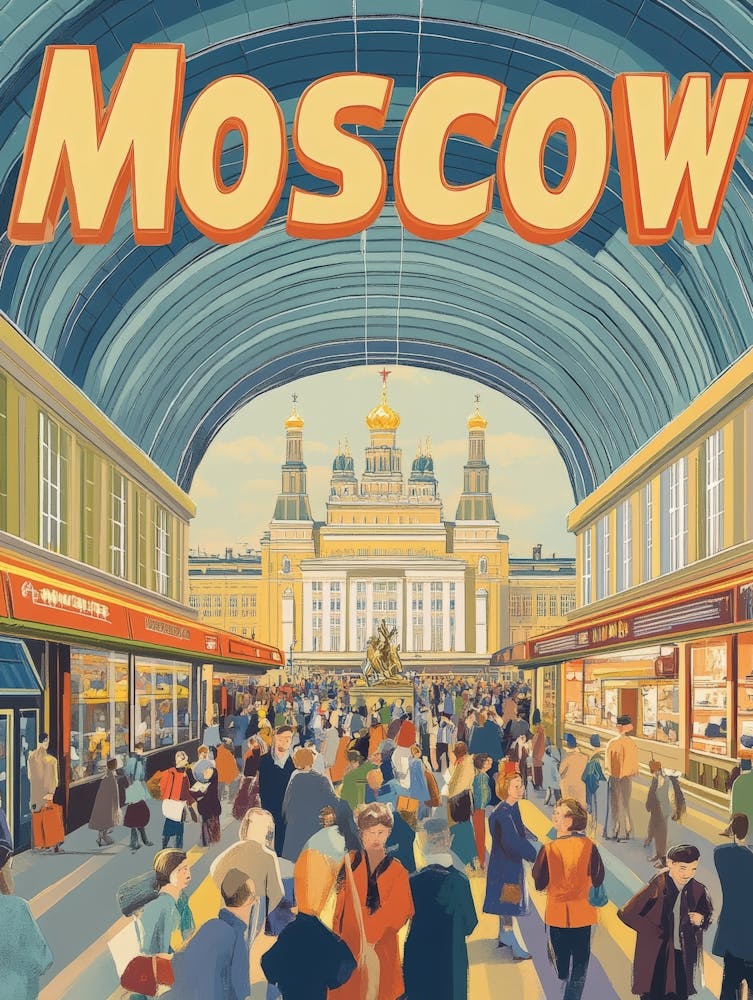 Aihrgdesign A 1970s Inspired Travel Poster For Moscow 6