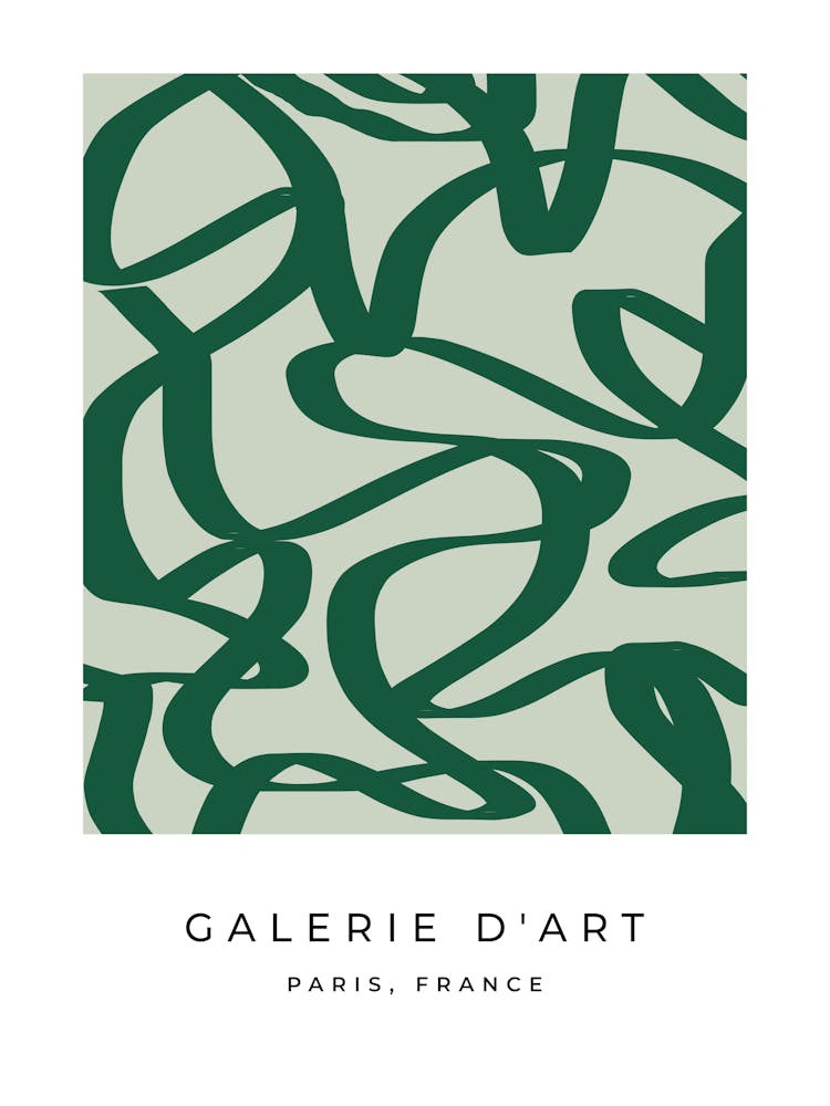 Abstract Brush Strokes Sage Green