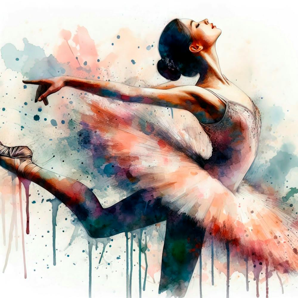 Classical ballet dancer in watercolor 4