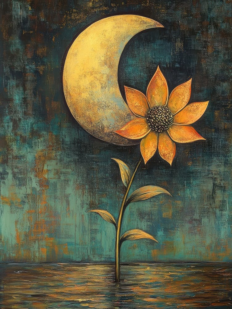 Moon And Sunflower