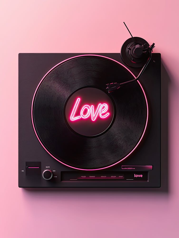 Heart & Needle Vinyl Poster