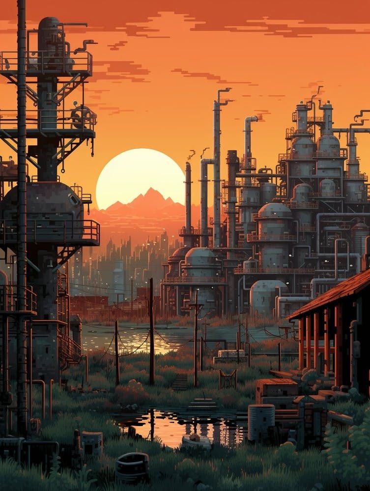 Industrial Landscape Pixel Art 4