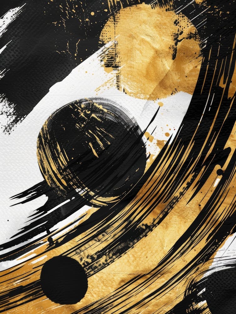 Abstract Black And Gold Painting 42
