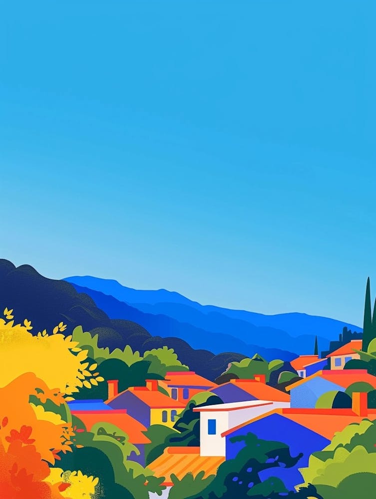 Karuizawa Japan 2 Colourful Illustration