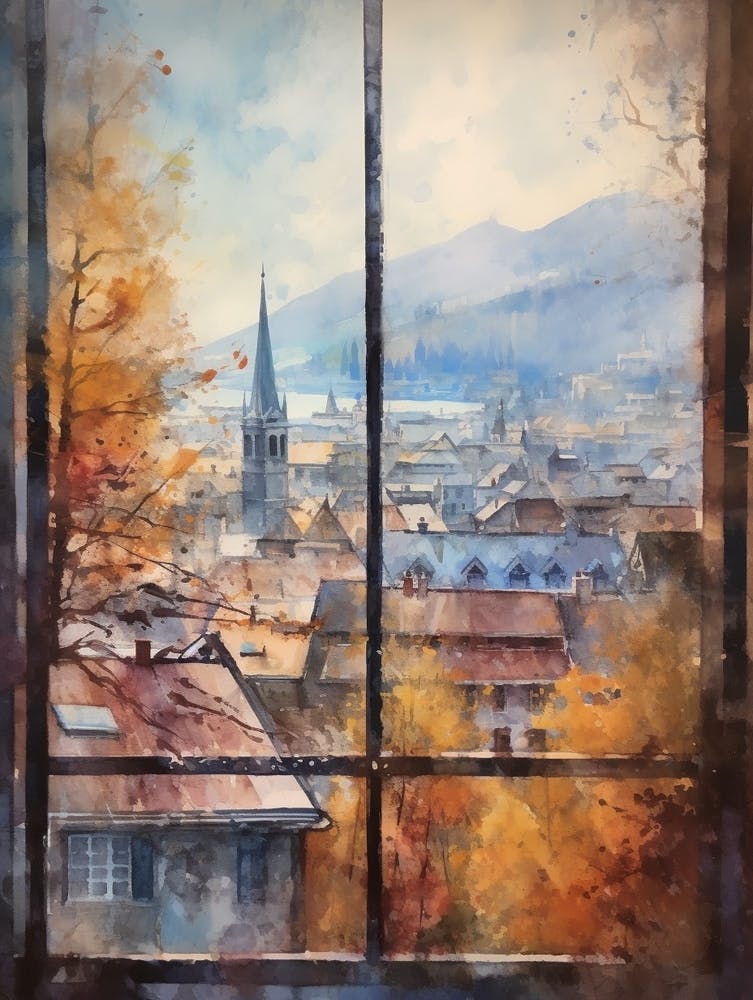 Winterliche Stadtlandschaft Luzern Schweiz 4