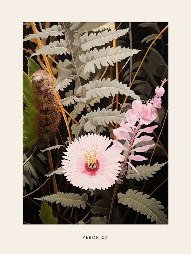Flower Illustration Veronica 2 Poster