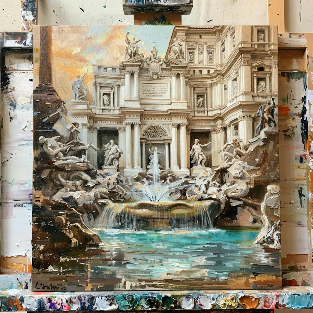 Frame in a Frame The Trevi Fountain Vatican Rome Italy