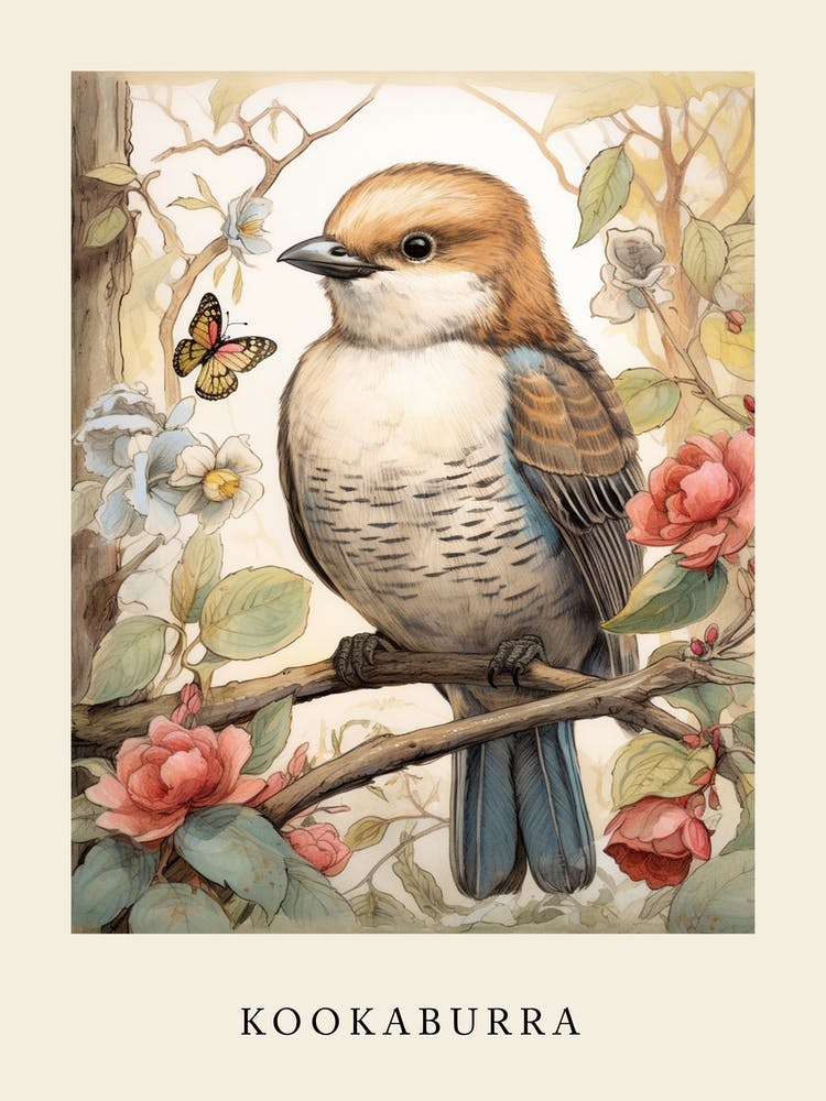 Beatrix Potter Inspired  Animal Watercolour Kookaburra
