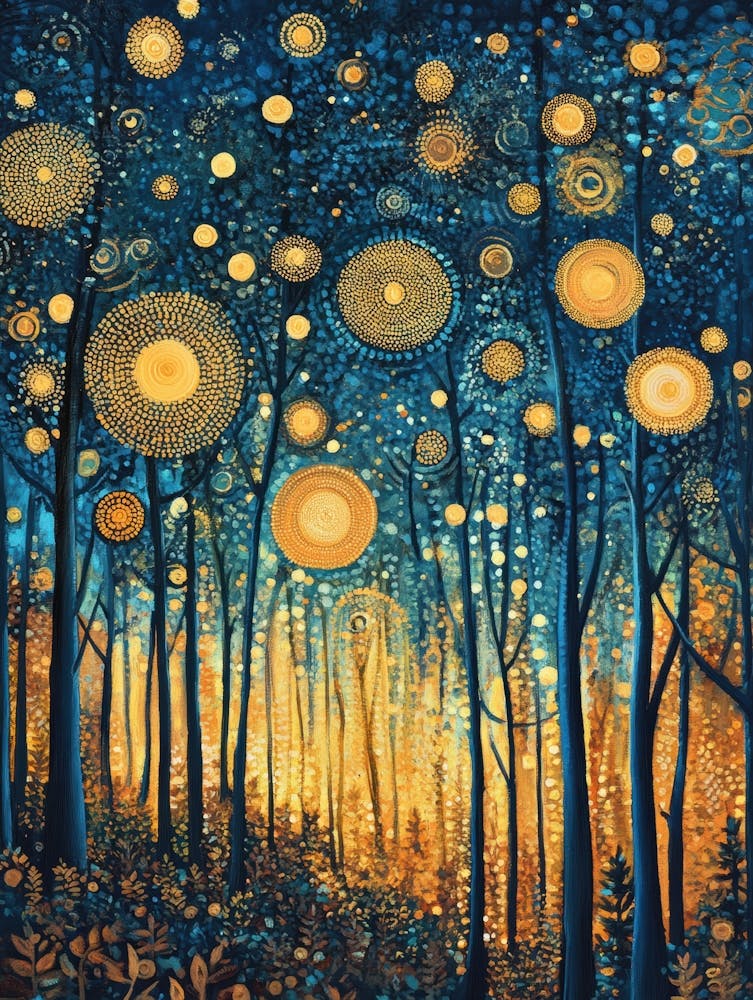 Starry Night In The Forest