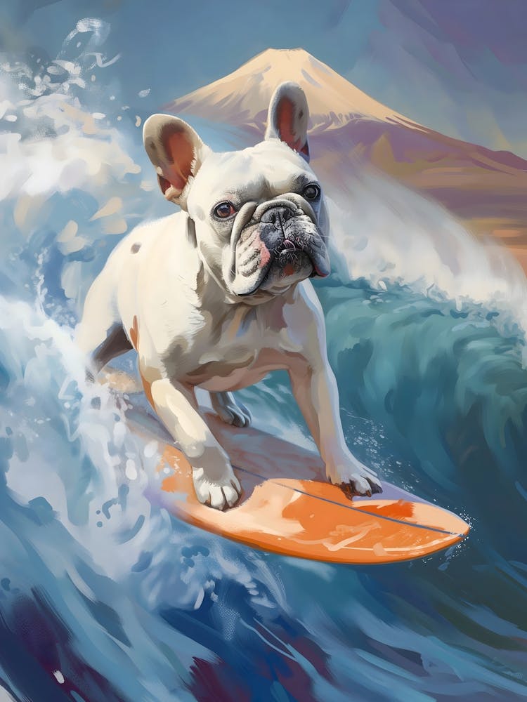 French Bulldog Surfboard