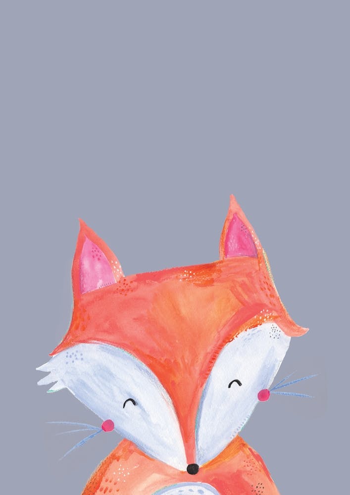 Woodland Fox On Grey