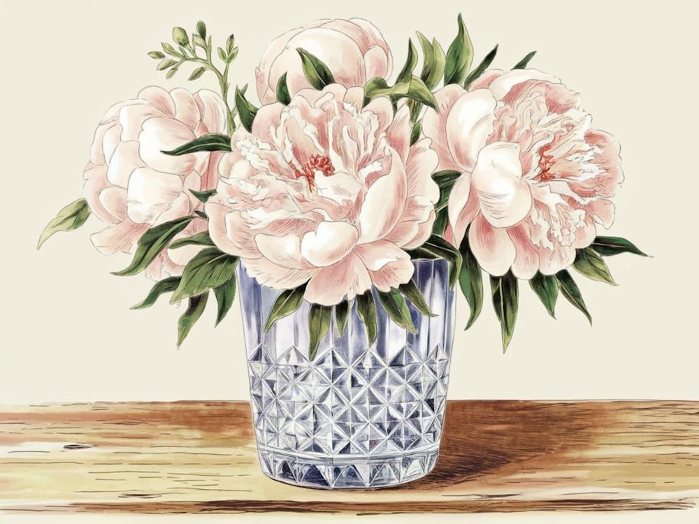 Pink Peonies In A Vase