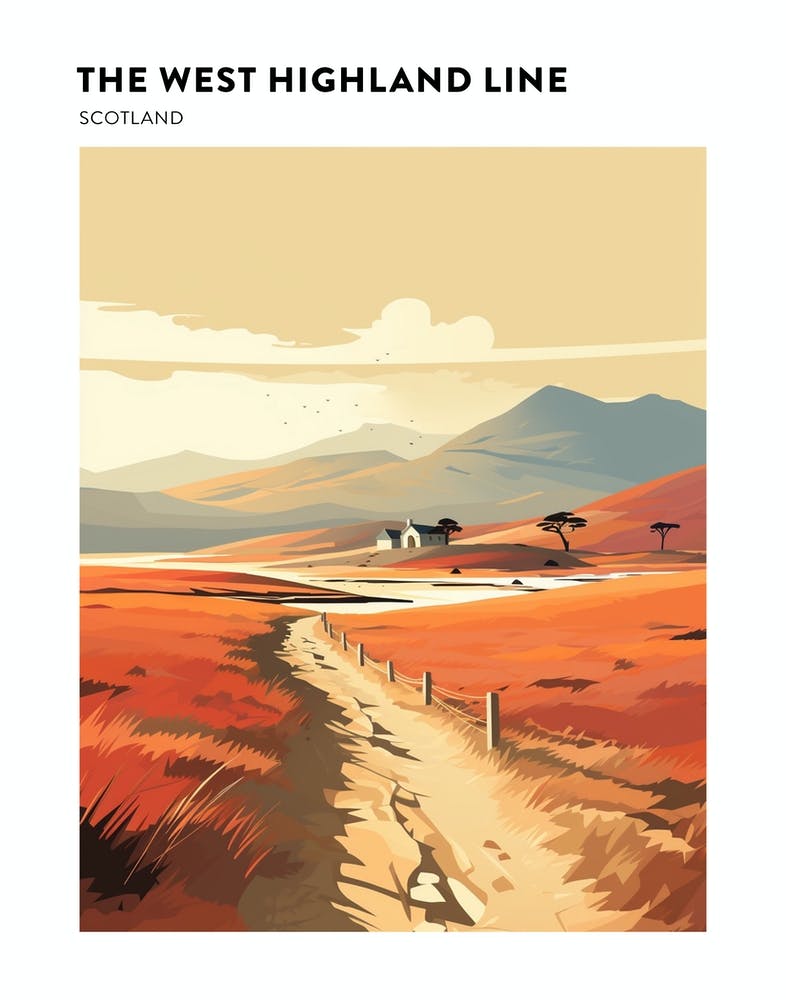 The West Highland Line Scotland 11 Hiking Trail Landscape Poster