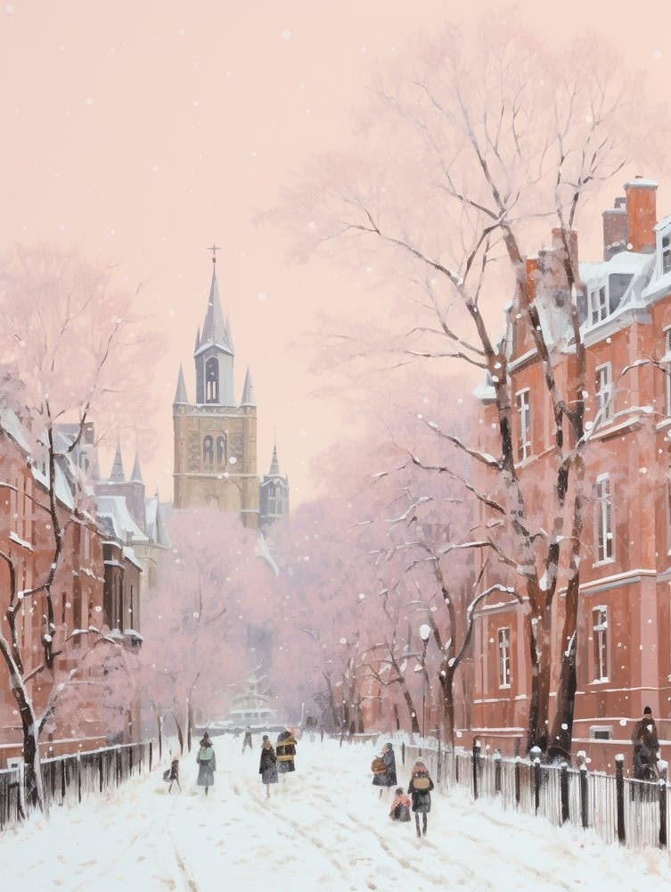 Dreamy Winter Painting Berlin Germany 1