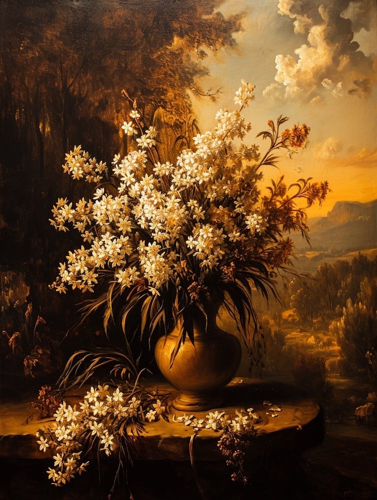 Baroque Floral Still Life Edelweiss 1