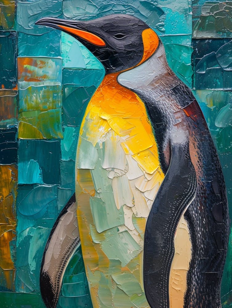 King Penguin Oamaru Blue Penguin Colony Colour Block Painting 3