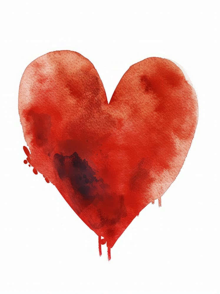 Red Heart Isolated On White