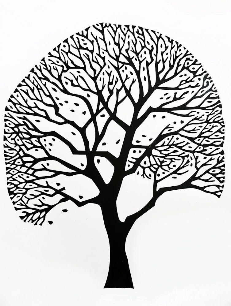 Sycamore Tree Simple Geometric Nature Stencil 2 1