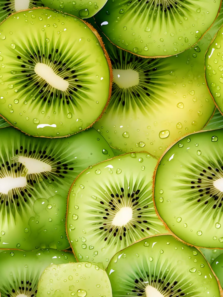 Motif de Kiwis Frais – Art Mural Fruits Juteux Pour Cuisine Moderne Ou Décor de Café