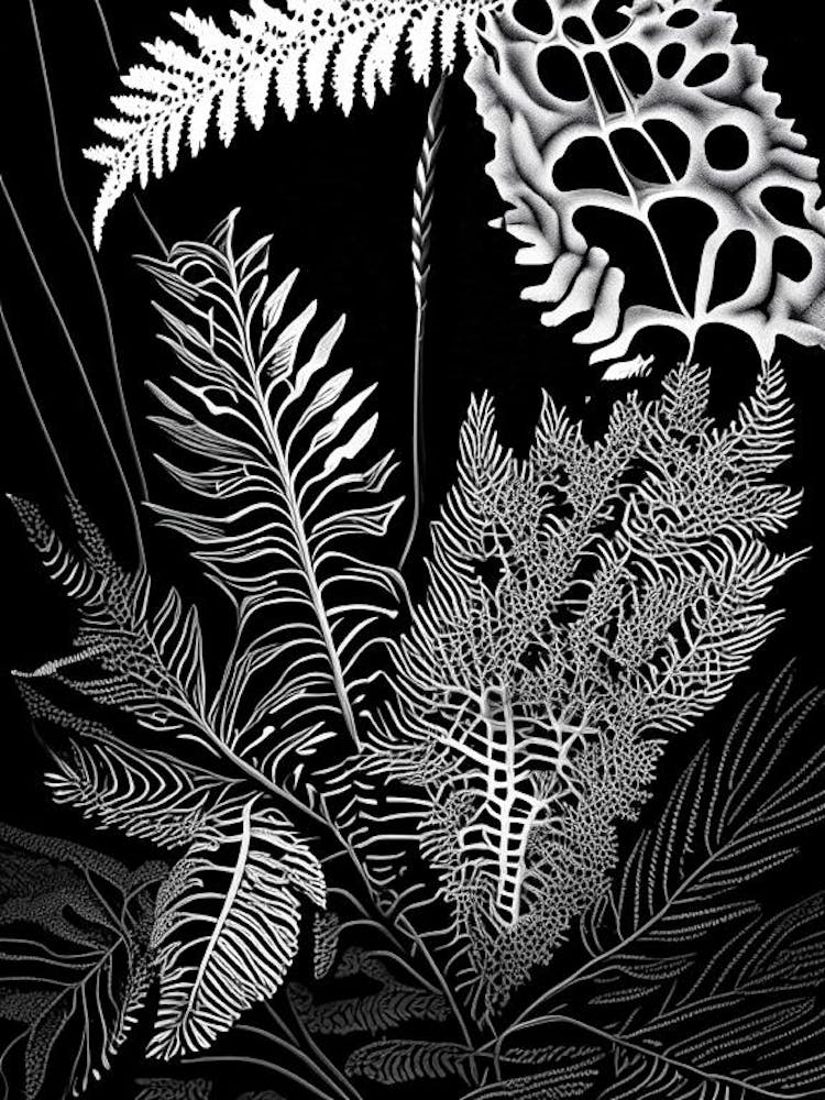 Interrupted Fern Wildflower Linocut 2