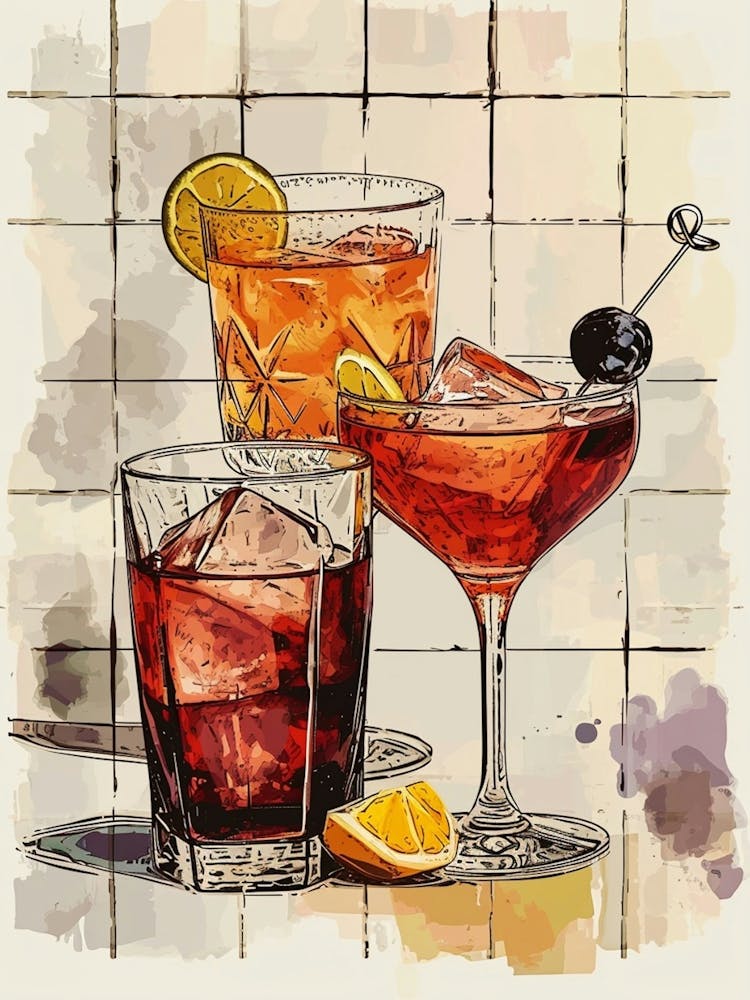 Cocktail Watercolour Selection