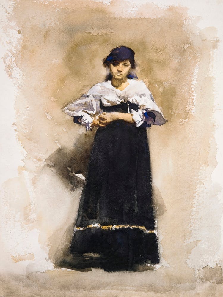 Young Woman With A Black Skirt Early 1880s, John Singer Sargent