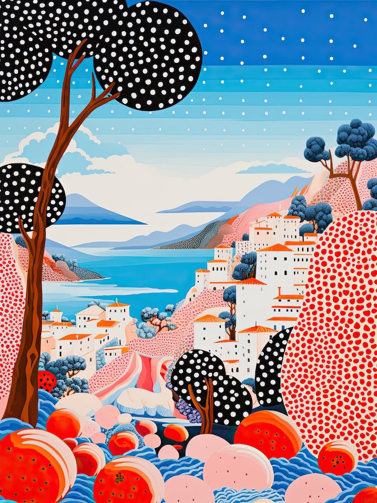 Capri, Italy, Illustration im Stil der Pop-Art 1