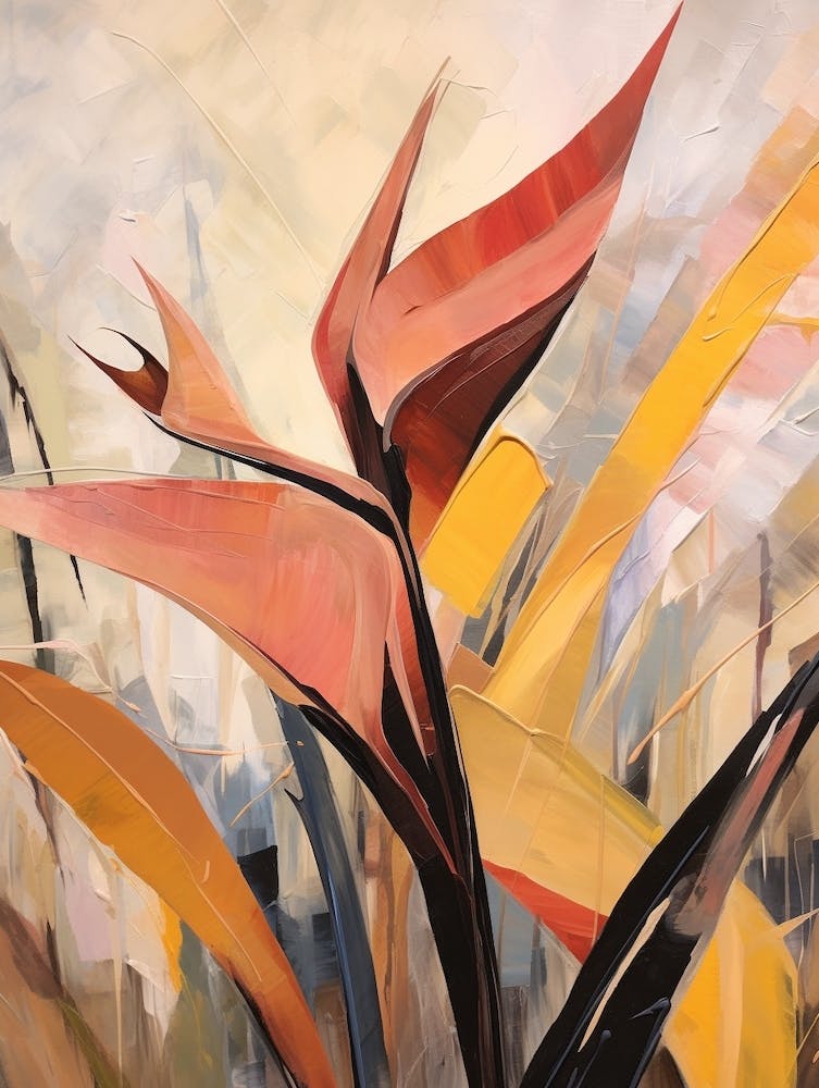 Fall Flower Painting Bird Of Paradise 1