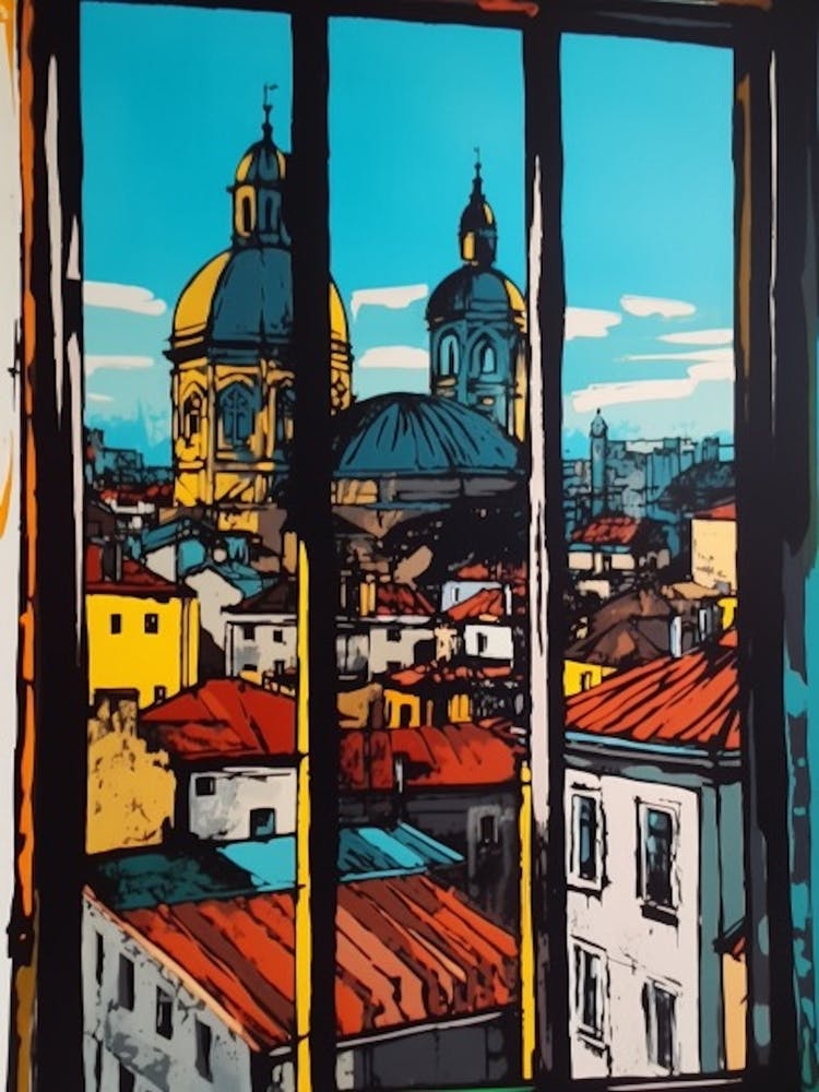 Window View Of Moscow Russia In The Style Of Pop Art 3