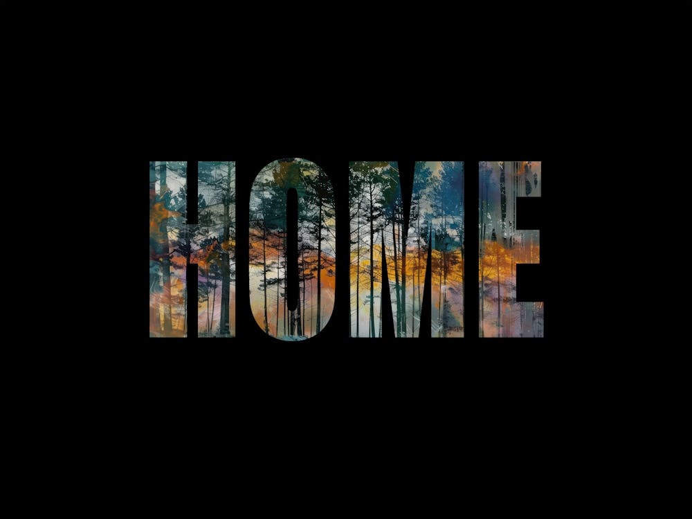 Home Poster Vintage Forest Photo Collage 2