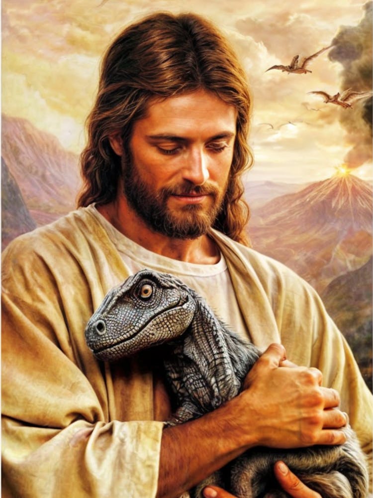 Jesus With Dinosaur