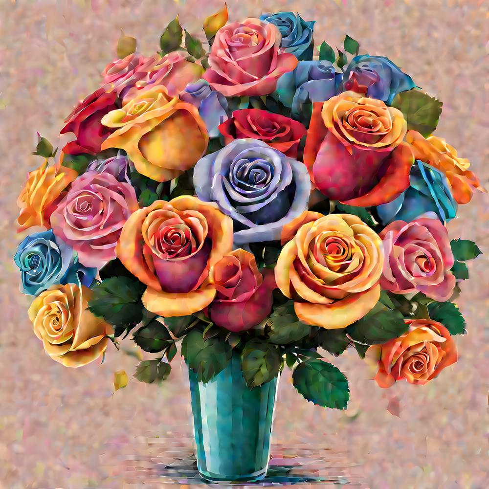 A Rose Bouquet Containing Roses Of Attractive Colors (3) (1)